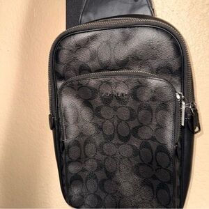 Coach Men's Black Signature Sling Belt Bag